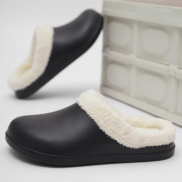 防水棉拖鞋男士冬季外穿加绒保暖防滑居家室内棉鞋冬天爸爸老人鞋