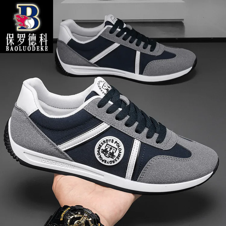 保罗德科男鞋2025春季新款运动休闲阿甘潮鞋男士户外驾车散步工作