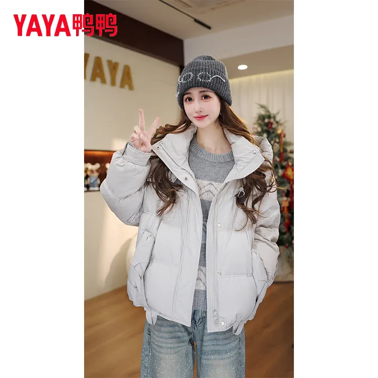 YAYA/鸭鸭羽绒服立体剪裁白鸭绒连帽羽绒服YE4B603025L