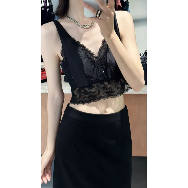《自信放光芒》秋款250029拼蕾丝吊带女士软骨防下垂性感美背时尚
