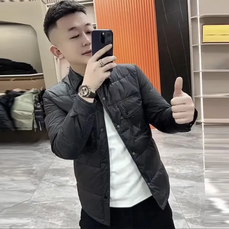 2025冬季新款工装棉衣男士潮流翻领韩版修身青年保暖商务高档棉袄