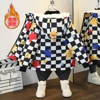男童冬装棉服派克服加绒外套2025新款秋冬款棉衣中小童女童加厚棉