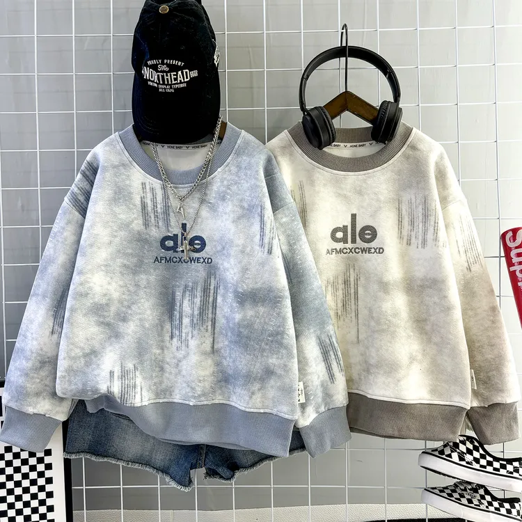 【新品秋款卫衣】圆领刺绣卫衣潮流中大童百搭韩版套头秋款