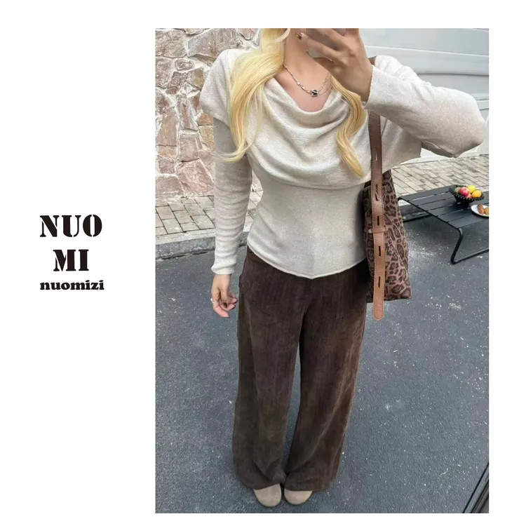 ZOZ糯米子[知秋意]纯欲慵懒风打底上衣秋季显瘦收腰百搭设计感T恤