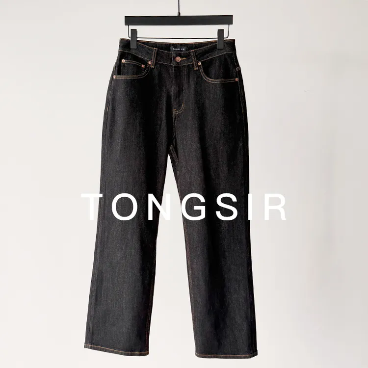 TONGSIR『黑金』莱赛尔·四面弹力防褪色牛仔裤男秋冬显瘦直筒休闲裤