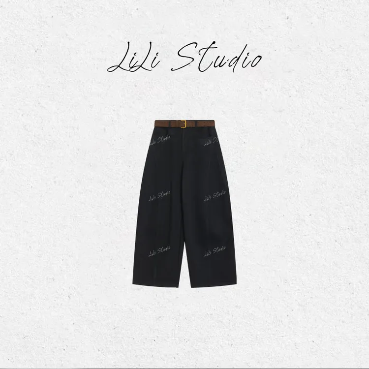 PCNY丨不理理「不加班神裤」宽松直筒阔腿腰带羊毛休闲裤