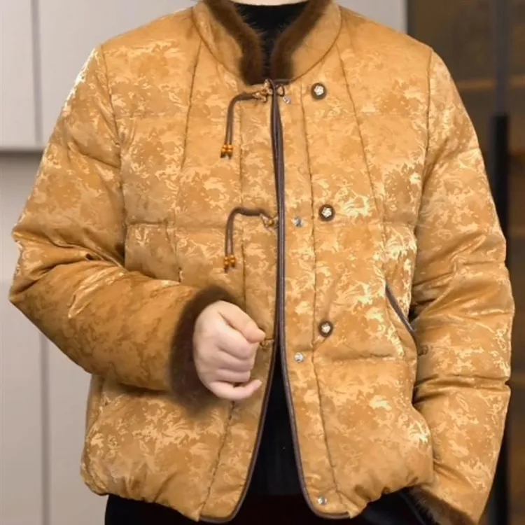 妈妈冬款国风棉服外套2025新款C气质百搭新中式盘扣立领长袖棉衣