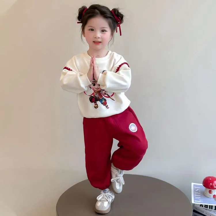 FAVMARTHA儿童服装运动套装2025新款女童超好看春装小童女宝