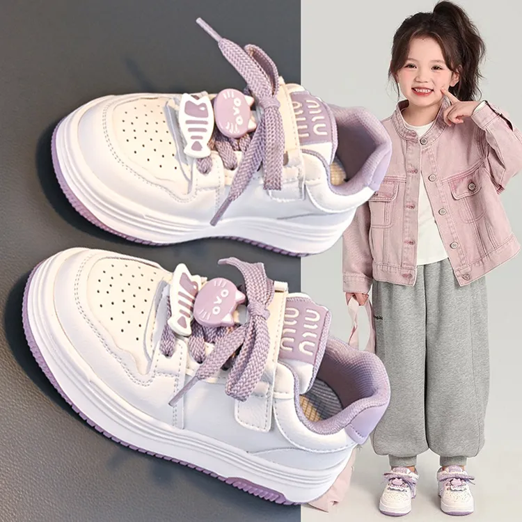 女童鞋子2025春季新款中大童板鞋春秋款儿童开春学生运动鞋小白鞋