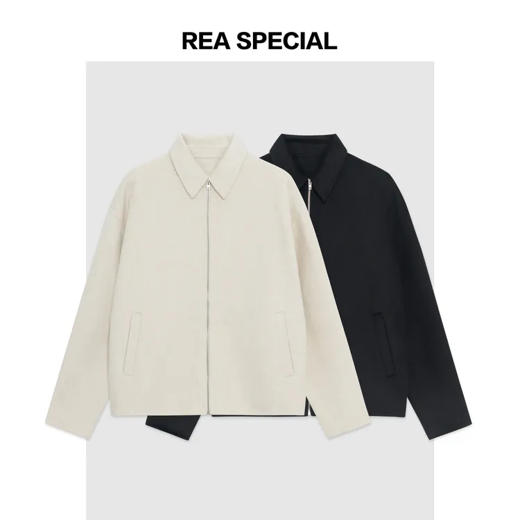 「REA SPECIAL」【双面呢】翻领宽松型男士秋冬羊毛夹克大衣SW30337