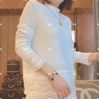 雪姐服饰「立领两段蕾丝双面绒」新款双面绒长袖设计打底显瘦T恤