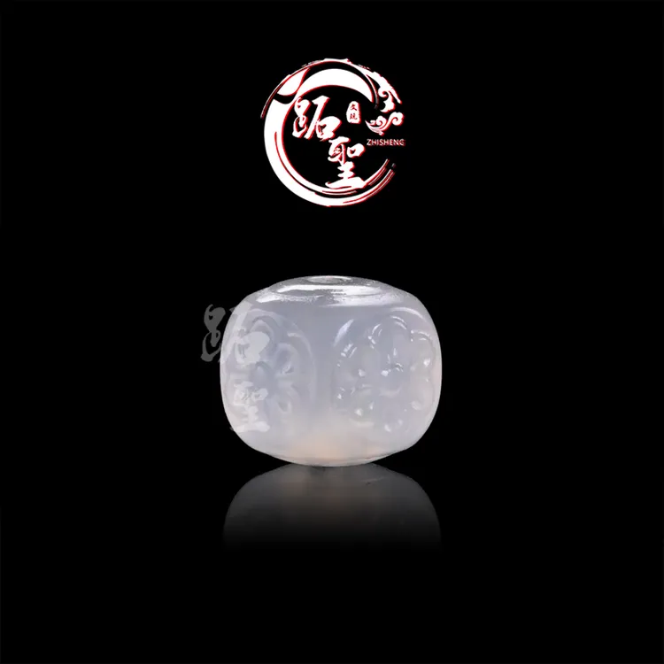 8MM白玛瑙格桑花方珠单珠文玩手串手链配饰配珠顶珠散珠