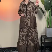 【75033】25秋冬高端色织提花加长风衣外套