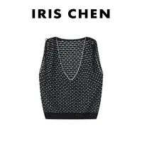 IRIS CHEN 聚光灯 2025秋“超幼马海毛羊毛”珠纱针织马甲25MJ642