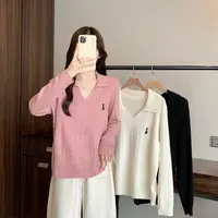 长2025秋季新款大码胖mm显瘦遮肉百搭气质减龄刺绣毛衣上衣68665