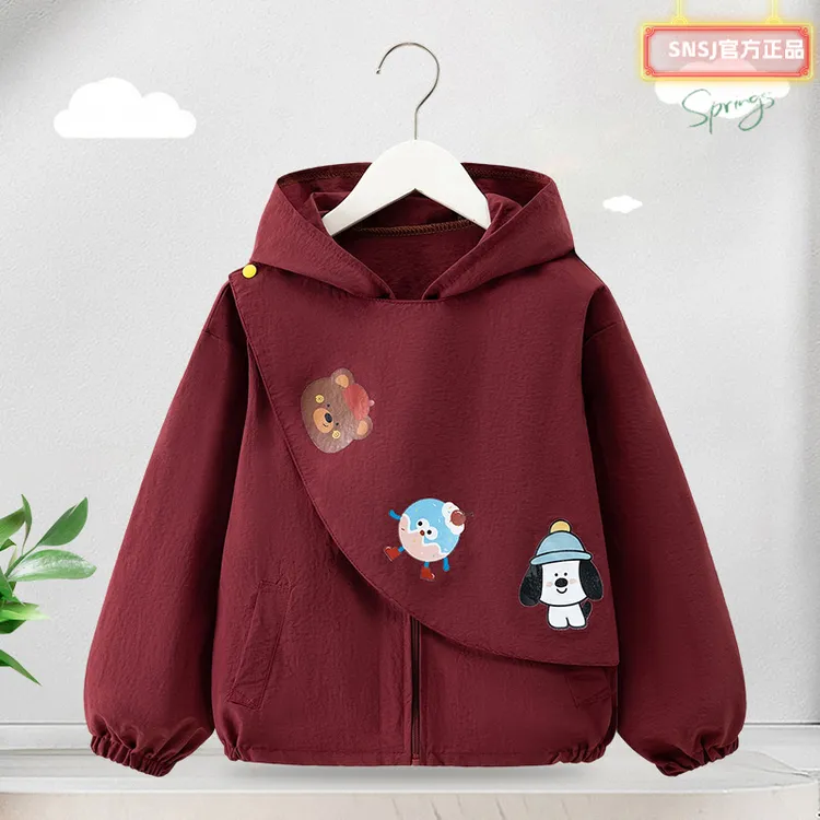 儿童罩衣秋冬加大羽绒服外套防水防脏中大童拉链正穿衣男女孩护衣