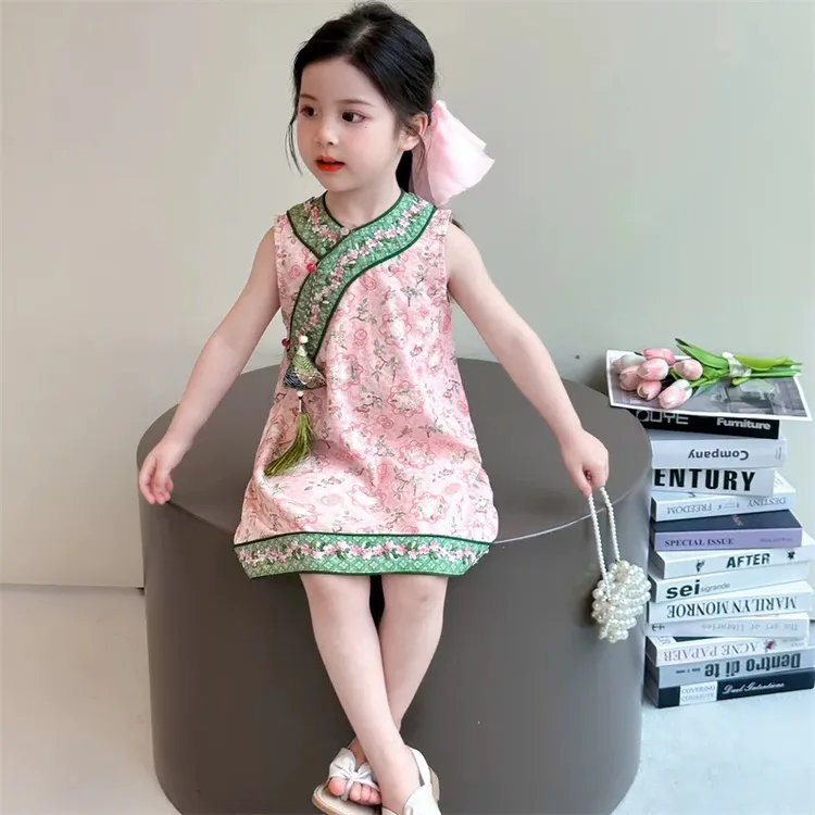 女童旗袍2025新款儿童洋气时髦新中式国风连衣裙宝宝夏装公主裙子