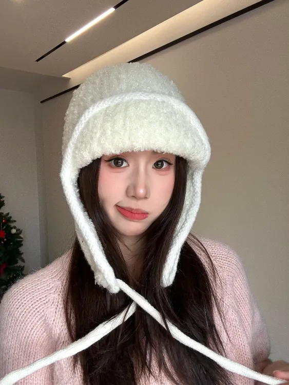 保暖防寒雷锋帽巴拉克拉法帽子女秋冬季加厚护耳帽针织毛线帽