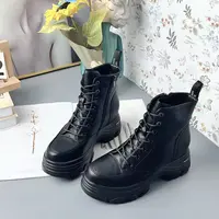 80068   新款时尚百搭粗跟马丁靴加绒