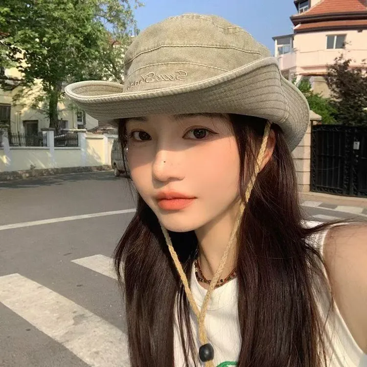 户外登山帽女春夏秋季美式复古渔夫帽子男钓鱼遮阳防晒防紫外线潮