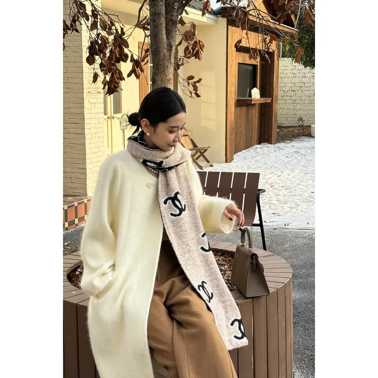 CHENSMCHEN 绵羊毛长款毛呢外套女高级感气质拉绒大衣CSD10200WL