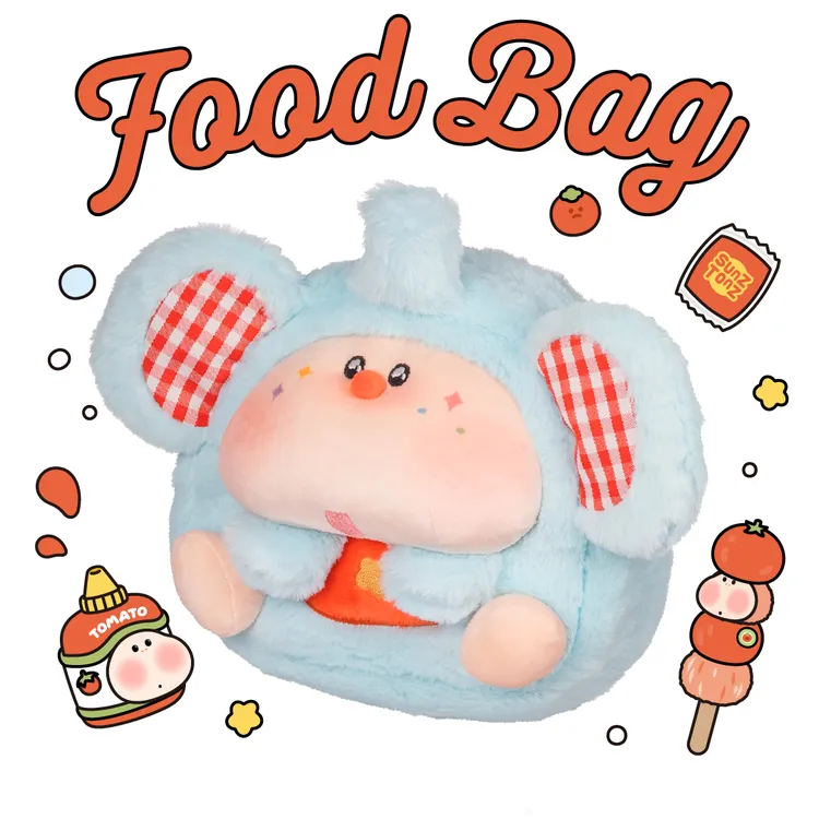 番茄大象毛绒背包