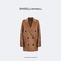 SHIIEELL【简素】经典双面呢设计师翻领时尚气质休闲百搭大衣Z8016