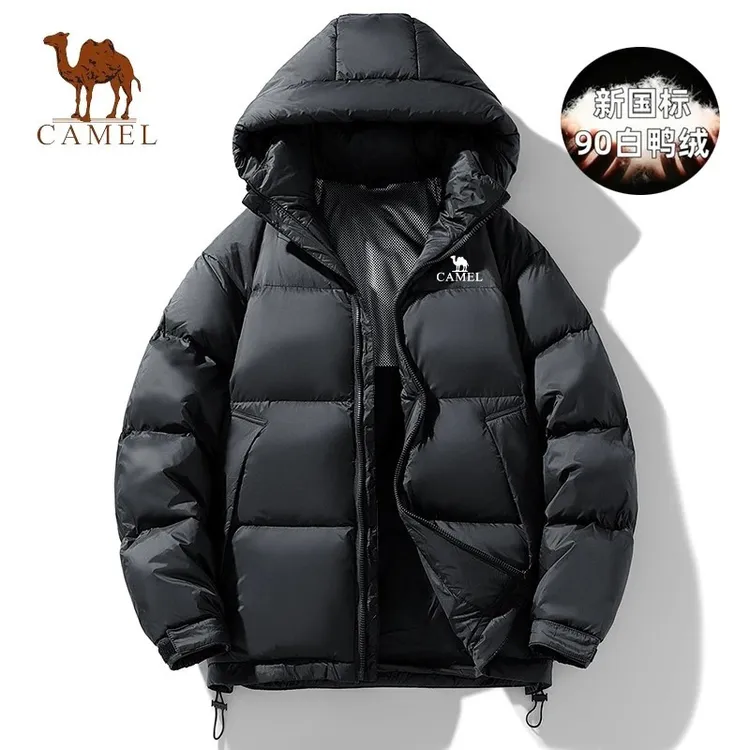 城市骆驼户外羽绒服冬季可拆卸连帽男女同款面包服保暖防寒外套