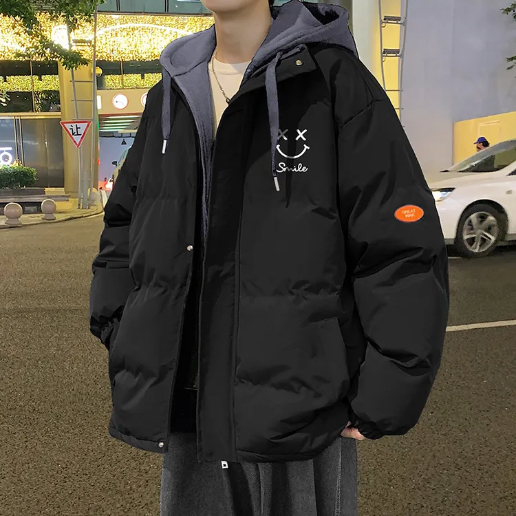 VUUG港风连帽棉服外套男款秋冬款加厚保暖棉袄青少年防寒棉衣夹克