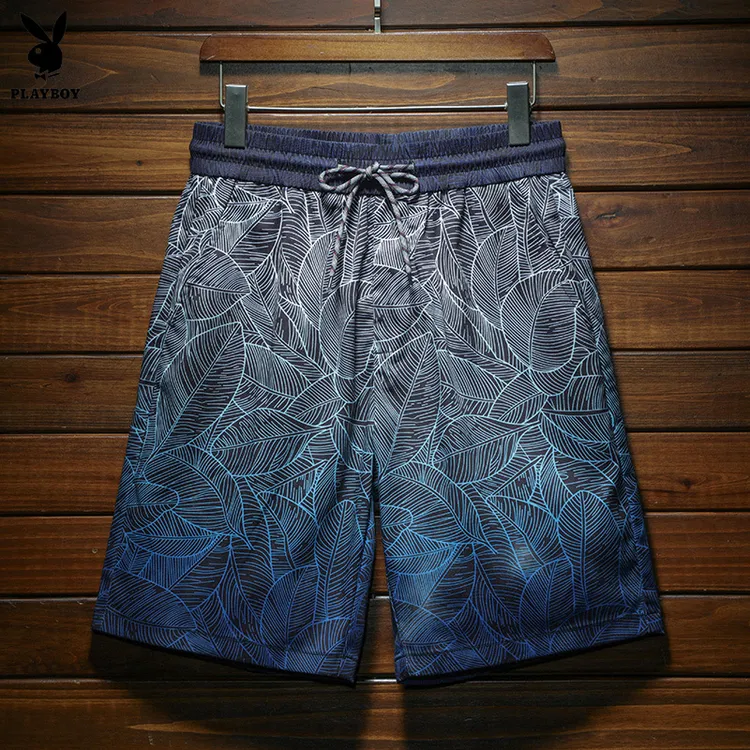 花花公子度假短裤夏季薄款外穿沙滩裤休闲花裤衩高级感男士五分裤