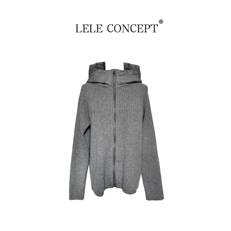 LELE CONCEPT丨都市时髦休闲风拉链款连帽毛衣FA25D0244Y