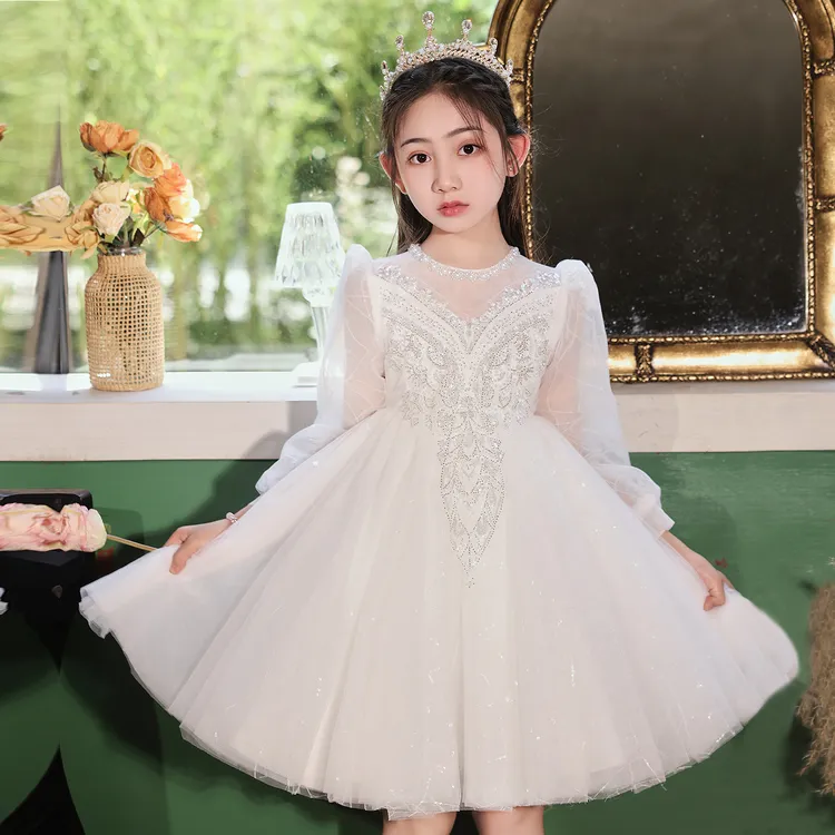 儿童礼服公主裙高端走秀女童钢琴演出服洋气小女孩主持生日晚礼服