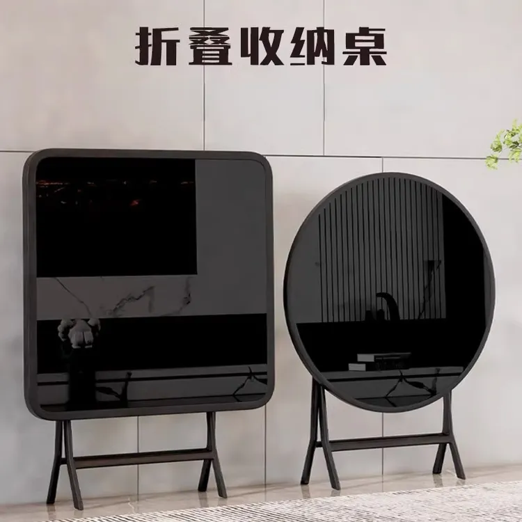 餐桌饭桌桌子折叠圆桌简易桌子可折叠桌子小桌子折叠玻璃桌