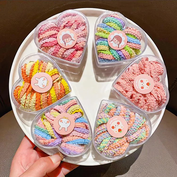 皮筋不伤发彩色盒装花边橡皮筋女童高弹力扎头发宝宝韩版头绳发圈