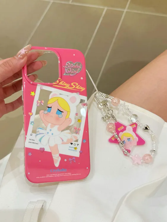 爱心直边鎏金粉色芭蕾舞哭娃IMD适用于苹果16/15/14promax