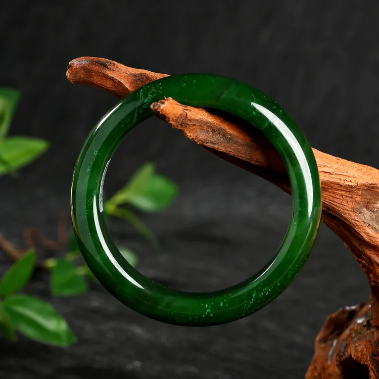 【春水绕福】WDBS-247和田玉碧玉手镯女款精美55-59多样性发一