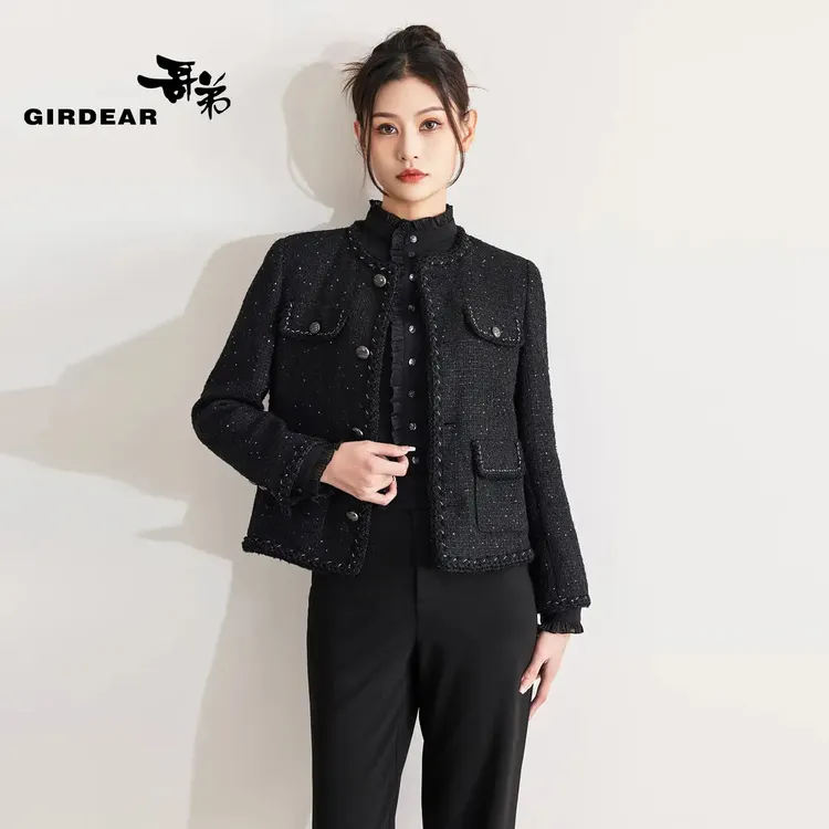 GIRDEAR/哥弟G轻奢高级亮片小香风粗花呢薄外套1400642-4A25511-0
