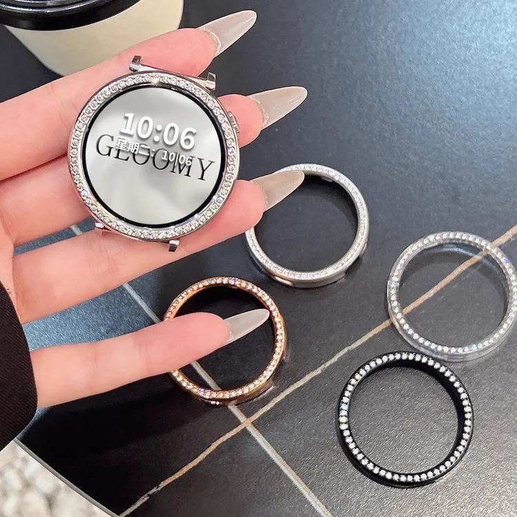 适用华为gt6手表保护壳镶钻镂空watchgt5女款半包边框保护套时尚