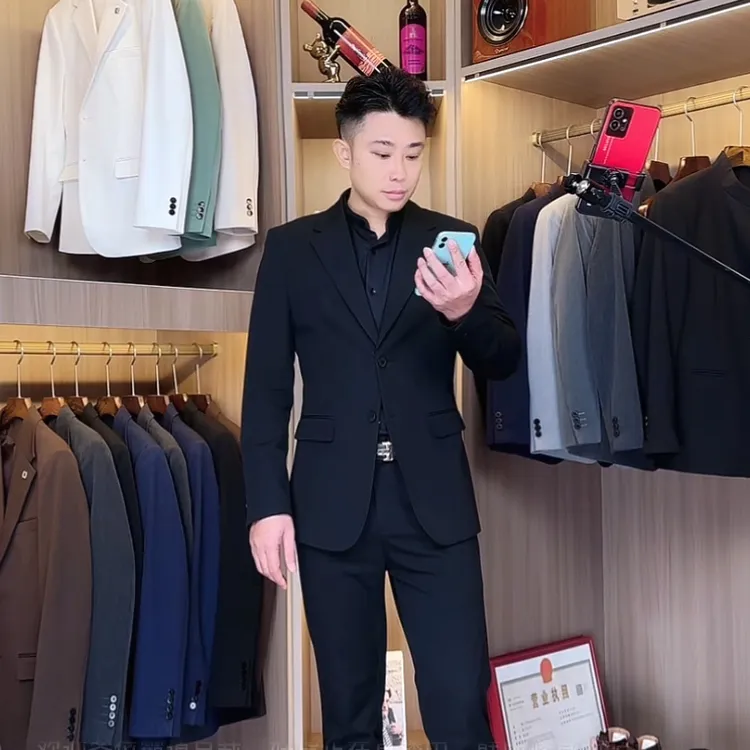 新郎结婚西服男套装礼服英伦西装两件套韩版修身商务休闲职业正装