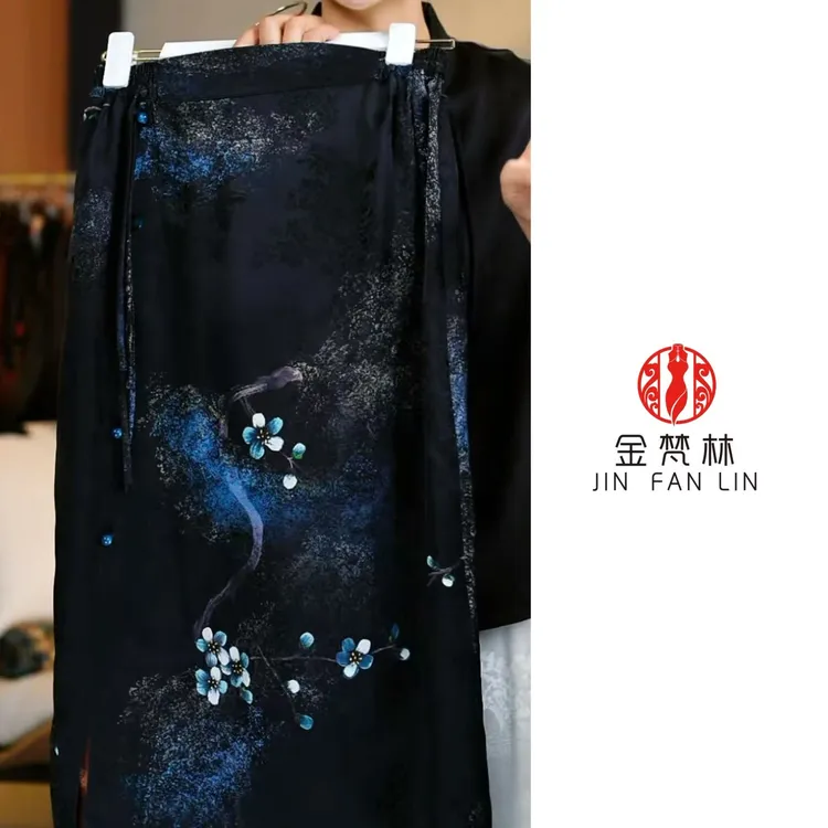 【捻指兰花】新中式中国风设计感半身裙中年妈妈装复古0478