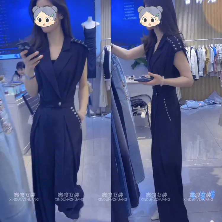 2025夏季新款时尚显瘦气质女士网红洋气连体裤百搭款D21199