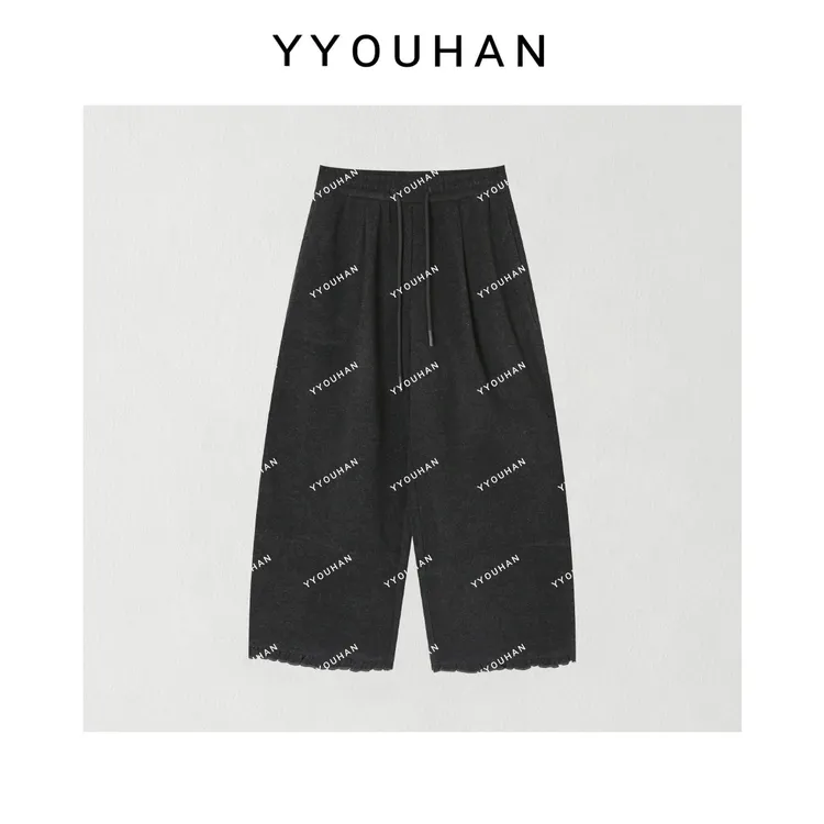 月月 2025秋冬【栖木里】捏褶花边裤腿显瘦毛呢休闲裤 2510C6515