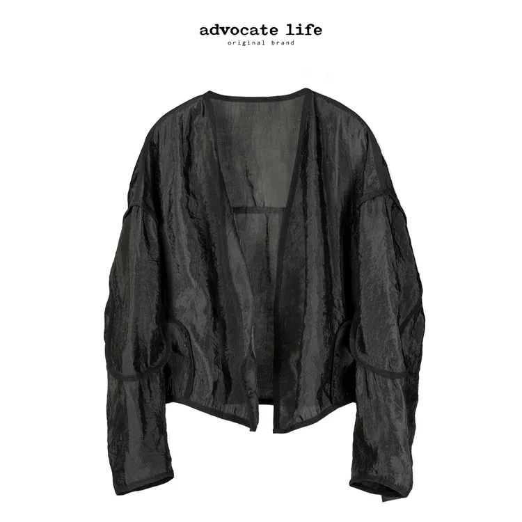 Advocatelife新品女装短款外套黑色长袖设计师百搭炸街JQ171493