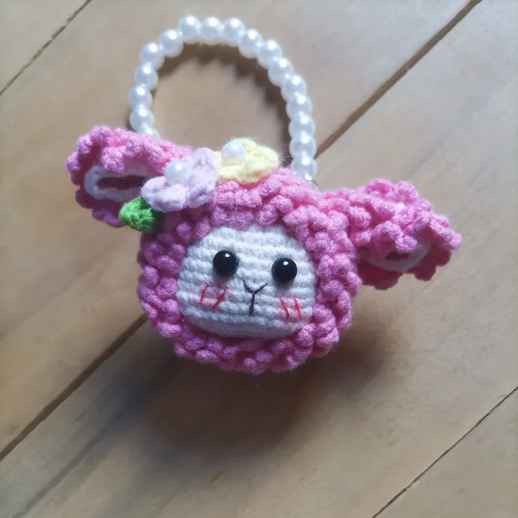小羊头成品挂件钩织