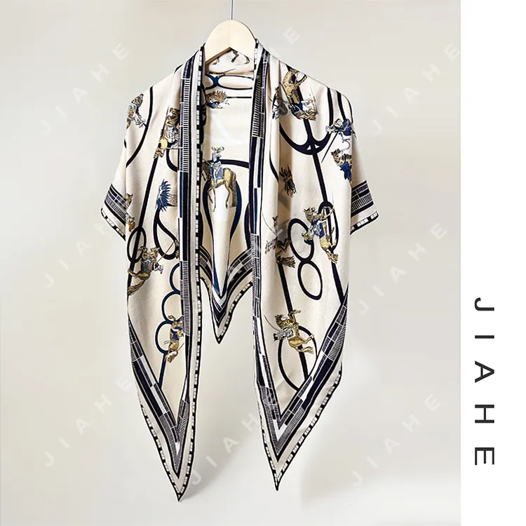 加禾【骑士马队】重磅 丝毛女士围巾披肩丝巾三角巾200*100