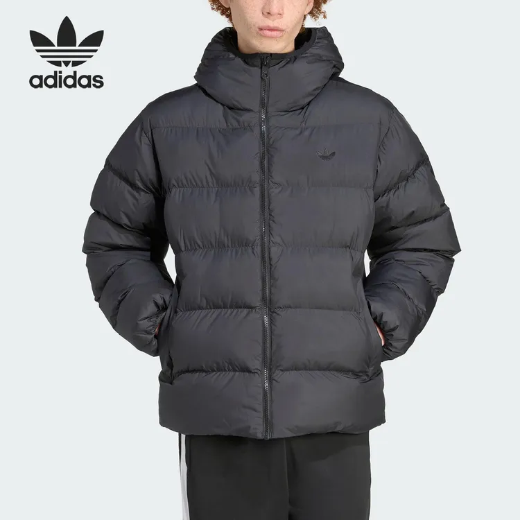 Adidas/阿迪达斯正品三叶草男士连帽保暖梭织运动棉服JX4123