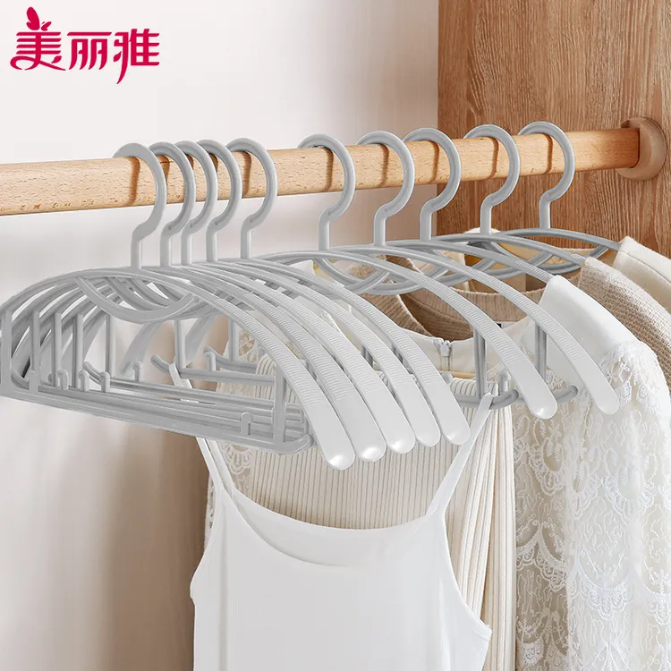 美丽雅圆肩防滑衣架家用无痕防滑晾晒柔软支撑防衣服变形衣撑衣架