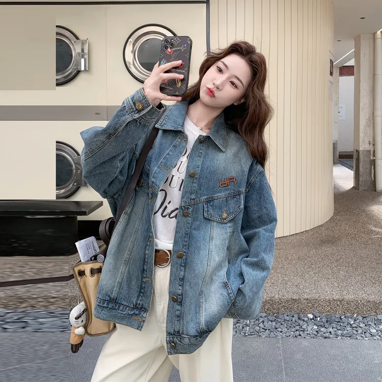 复古做旧牛仔外套女2025春秋新款小众韩系ins风设计感短款夹克潮