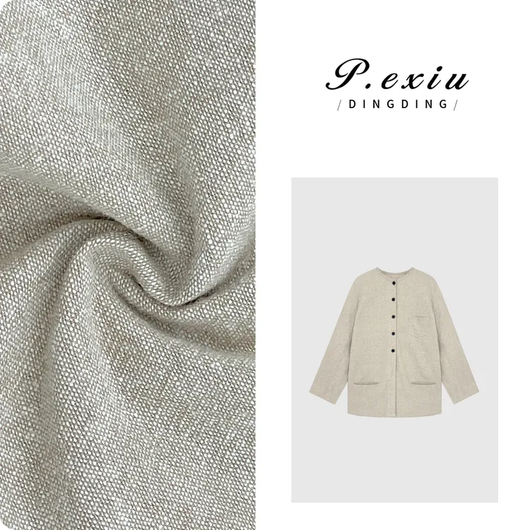 PanYiXiu/潘依绣亚麻极简设计感后开叉圆领外套 W-61781