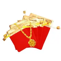 首饰袋 束口黄金绒布包百花链首饰